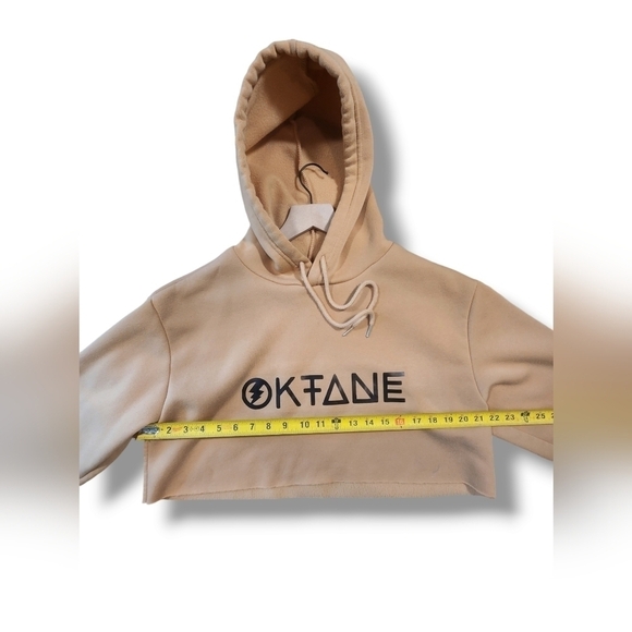 Octane Cut Off Hoodie Tan Womens Size Medium Soft - Picture 5 of 11